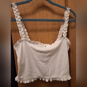 BNWT Forever 21 size L white crop top